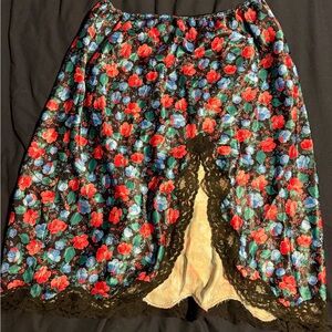 Vibrant Floral Lace A-Line Skirt